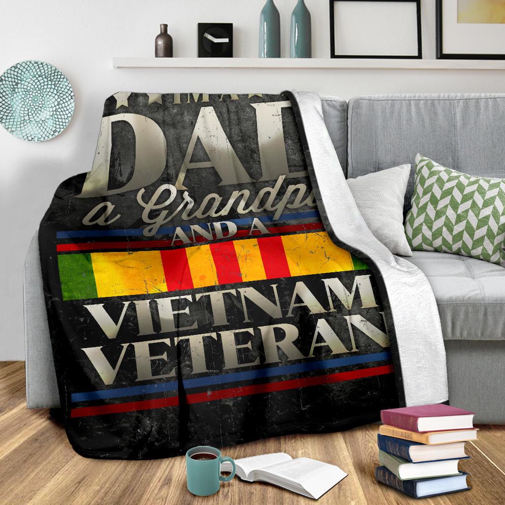 Veterans Day Gift, Army Veteran Blanket, Vietnam Veteran, Dad & a Grandpa