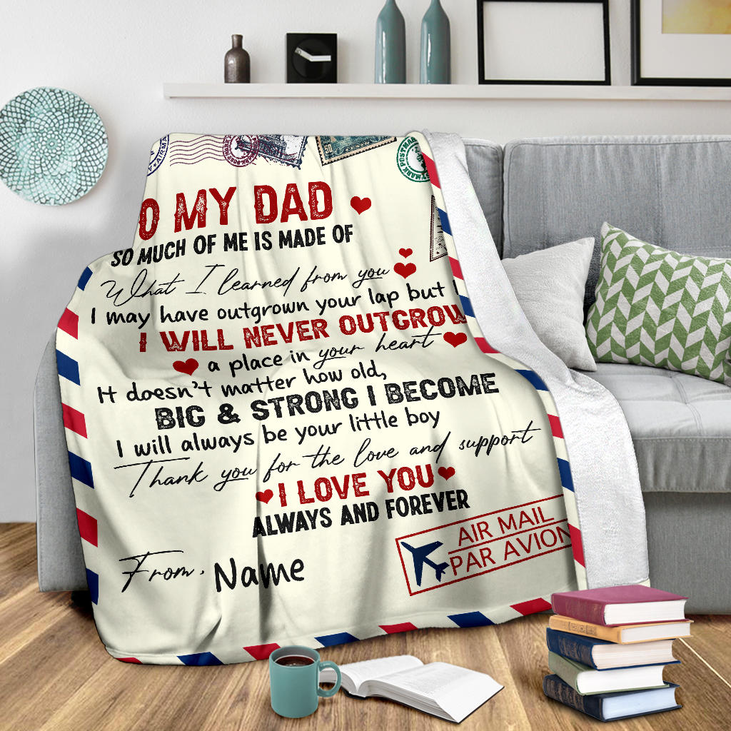Personalized Blanket Gift for Dad from Son