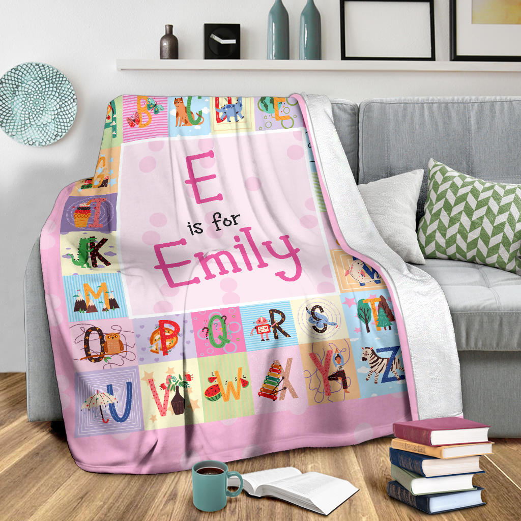 Personalized Name ABC Blanket for Babies & Girls