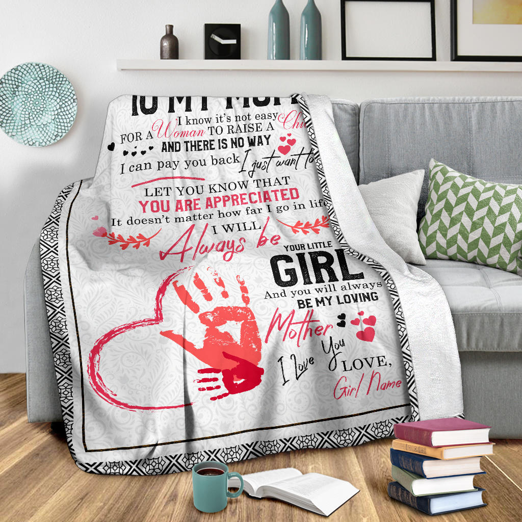 Personalized Gift Blanket for Mom, Mother from Daughter, Son, Little Girl - Thoughtful Gift
