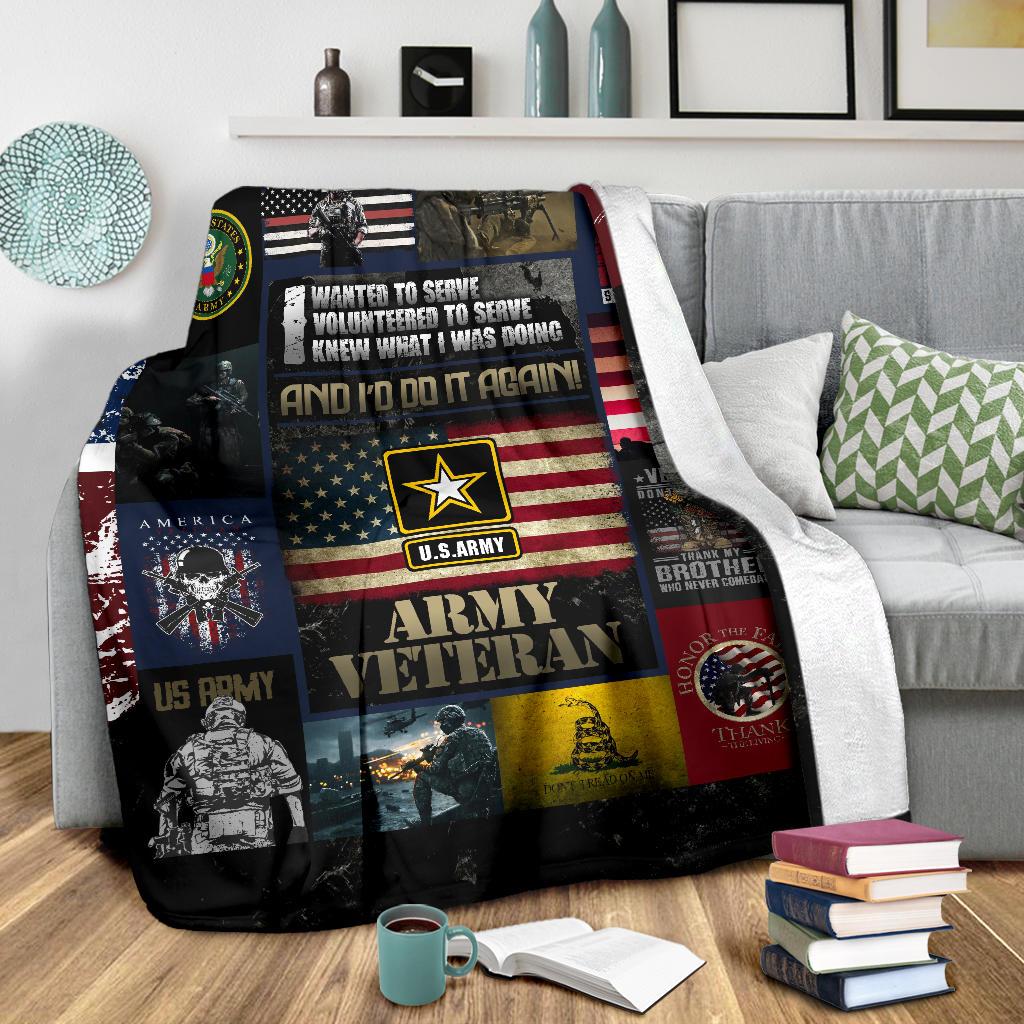 Veterans Day Gift, Army Veteran Blanket