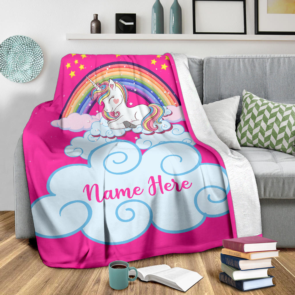 Personalized Name Magical Unicorn Blanket for Babies & Girls - Multistyle