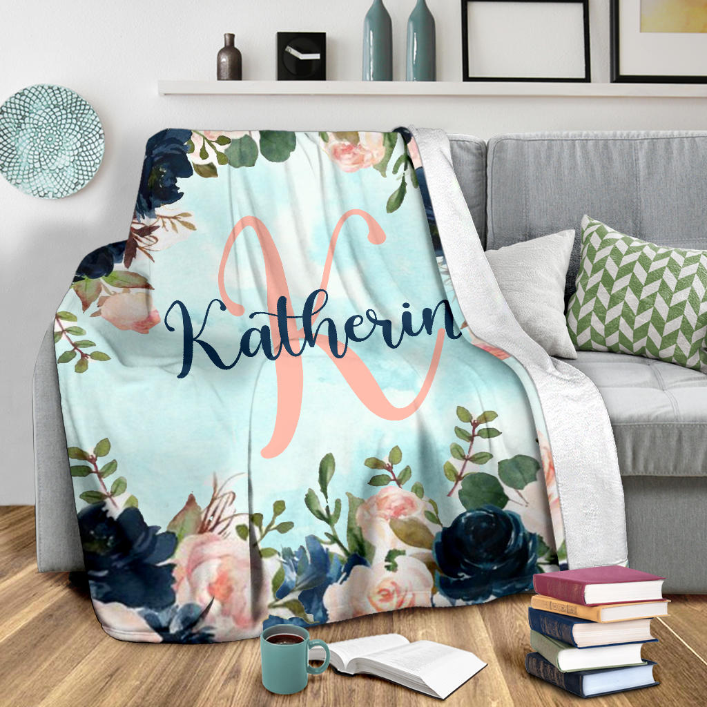 Personalized Name Baby & Girls Blanket with Roses