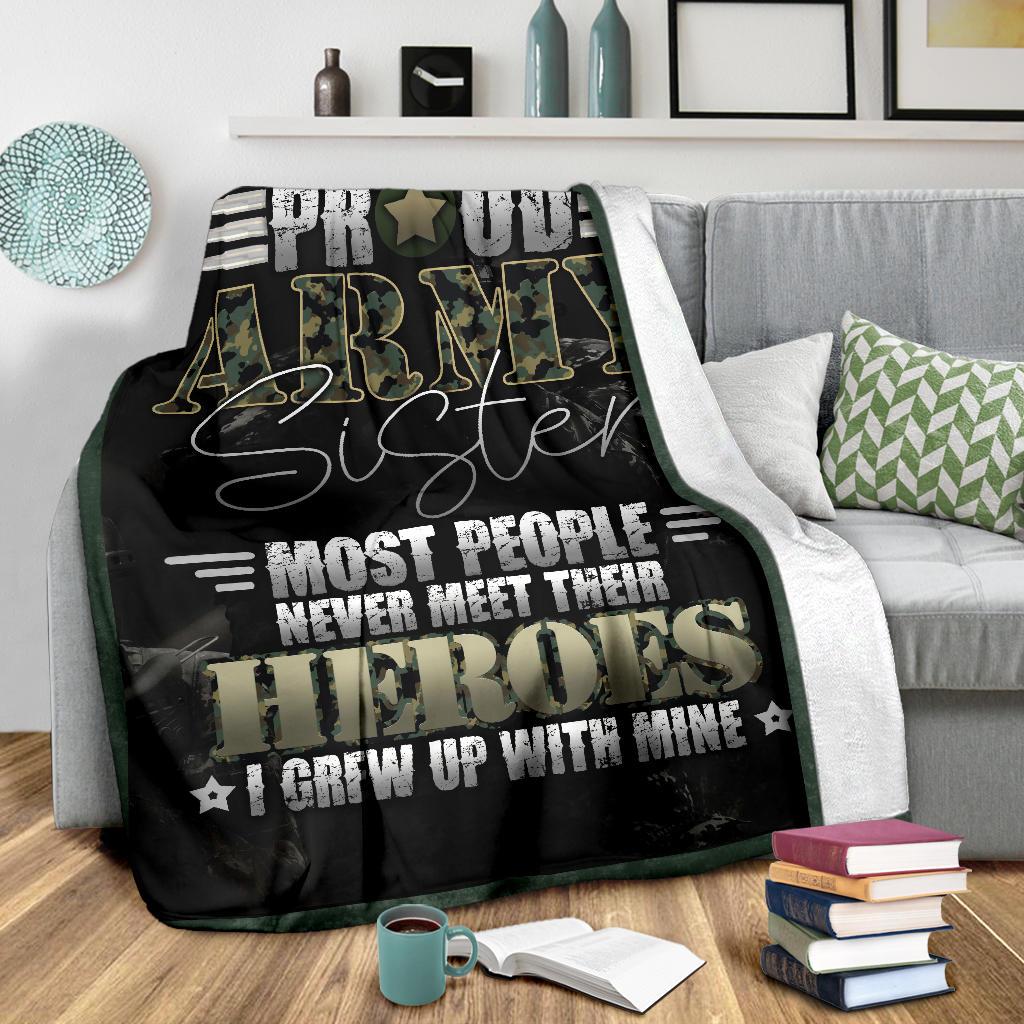 Veterans Day Gift, Proud Army Sister Blanket