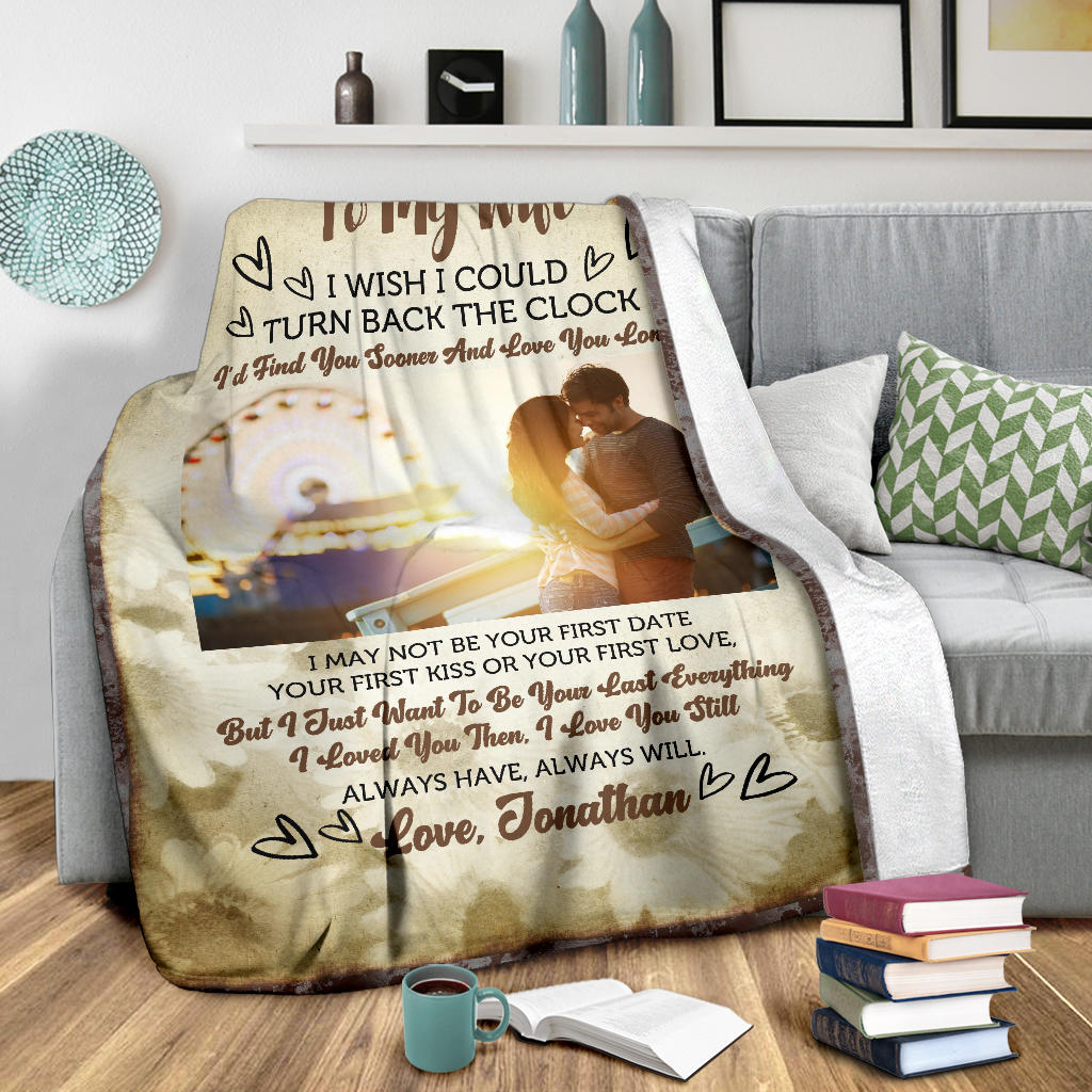 Personalized Blanket Gift for Wife from Husband with Photo Upload
