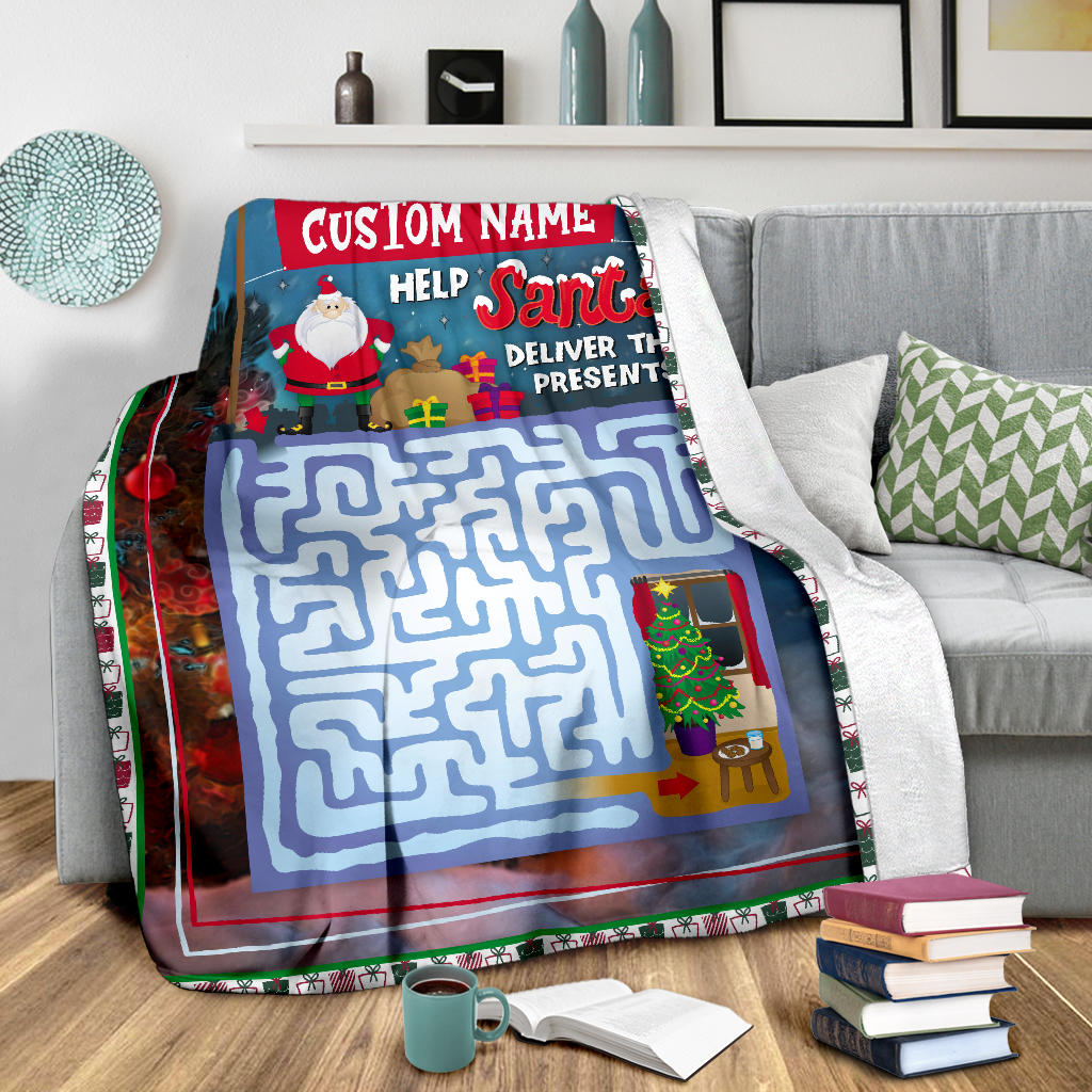 Personalized Name Educational, Game Blanket for Boys & Girl, Custom Christmas Blanket for Kids