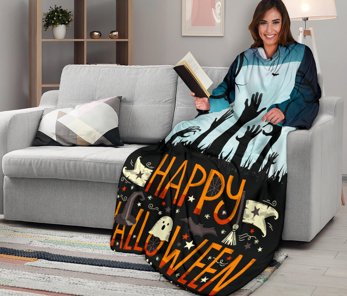 Scarry Grave Halloween Sleeve Blanket