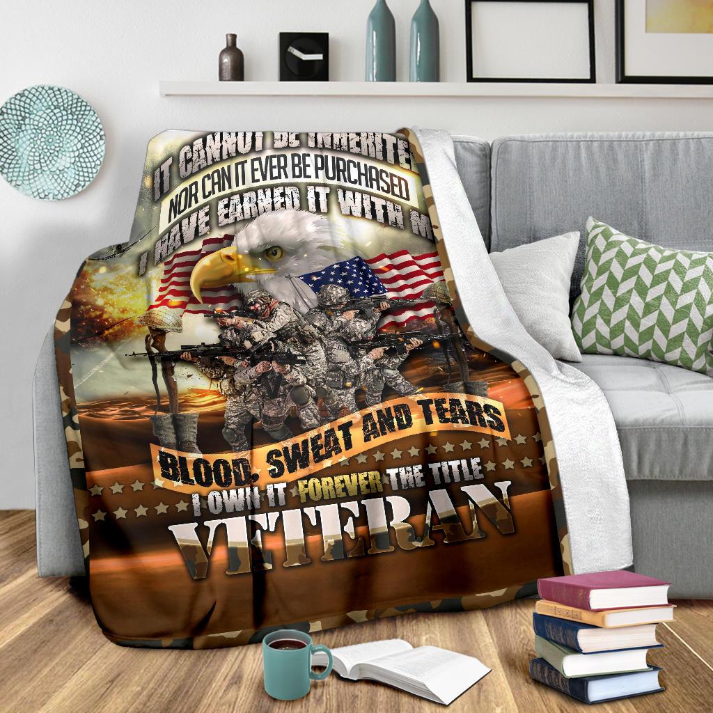 Veterans Day Gift, Army Veteran Blanket, USA Eagle Blanket