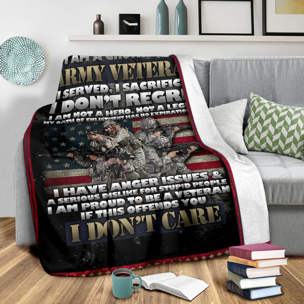 Veterans Day Gift, Army Veteran Blanket, Veterans Saying Blanket