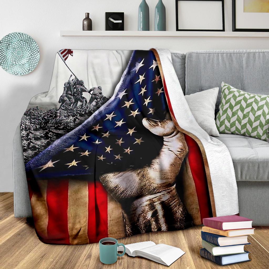 Veteran's Day US Flag Blanket, Gift for Veterans