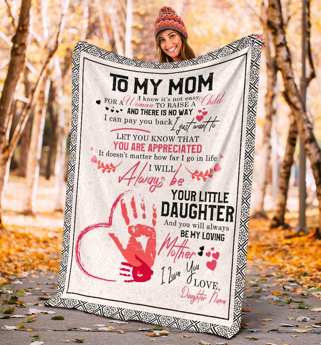 Personalized Gift Blanket for Mom, Mother from Daughter, Son, Little Girl - Thoughtful Gift