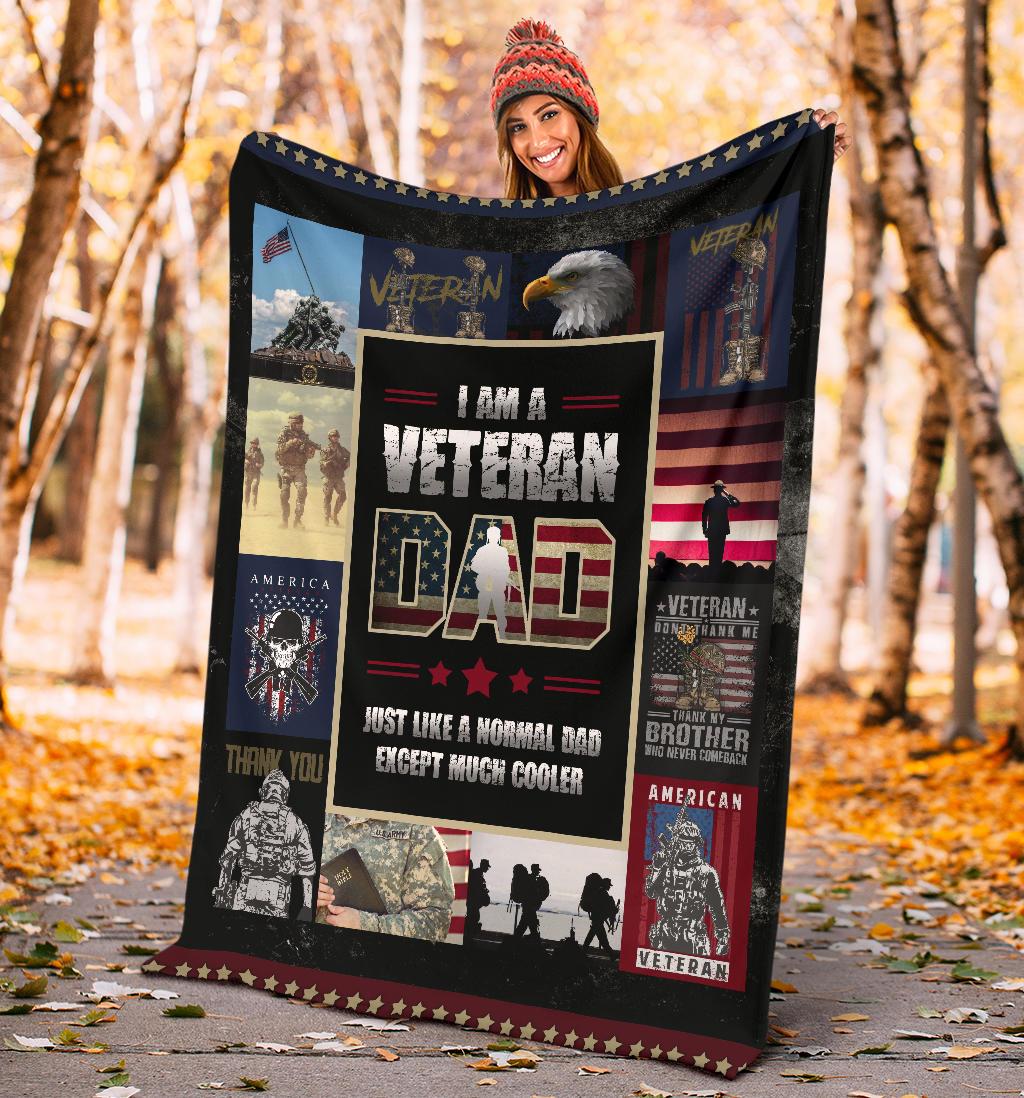 Veterans Day Gift, Army Veteran Blanket, Gift for Veteran Dad