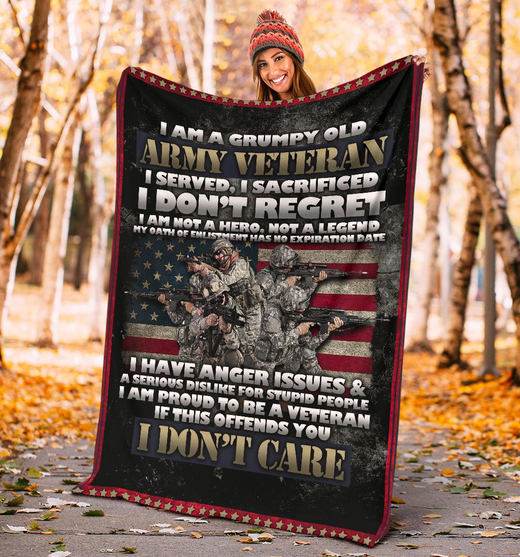 Veterans Day Gift, Army Veteran Blanket, Veterans Saying Blanket