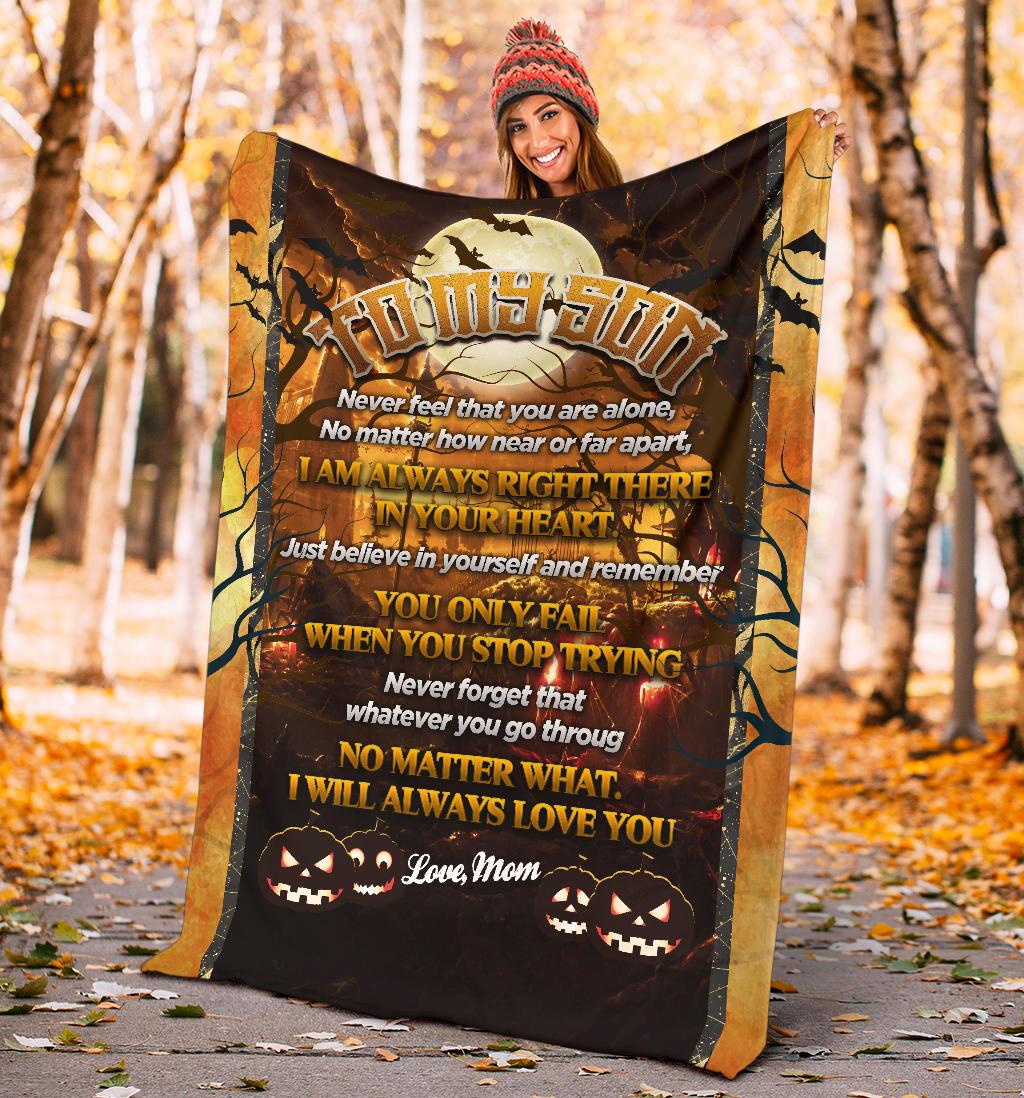 Halloween Blanket for a Son from Mother, Gift from Mother to Son