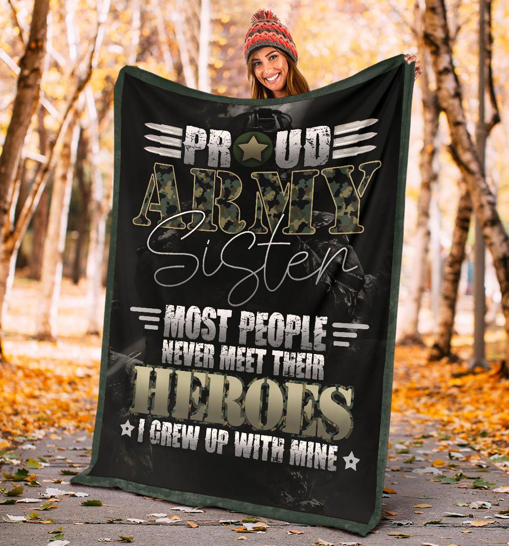 Veterans Day Gift, Proud Army Sister Blanket