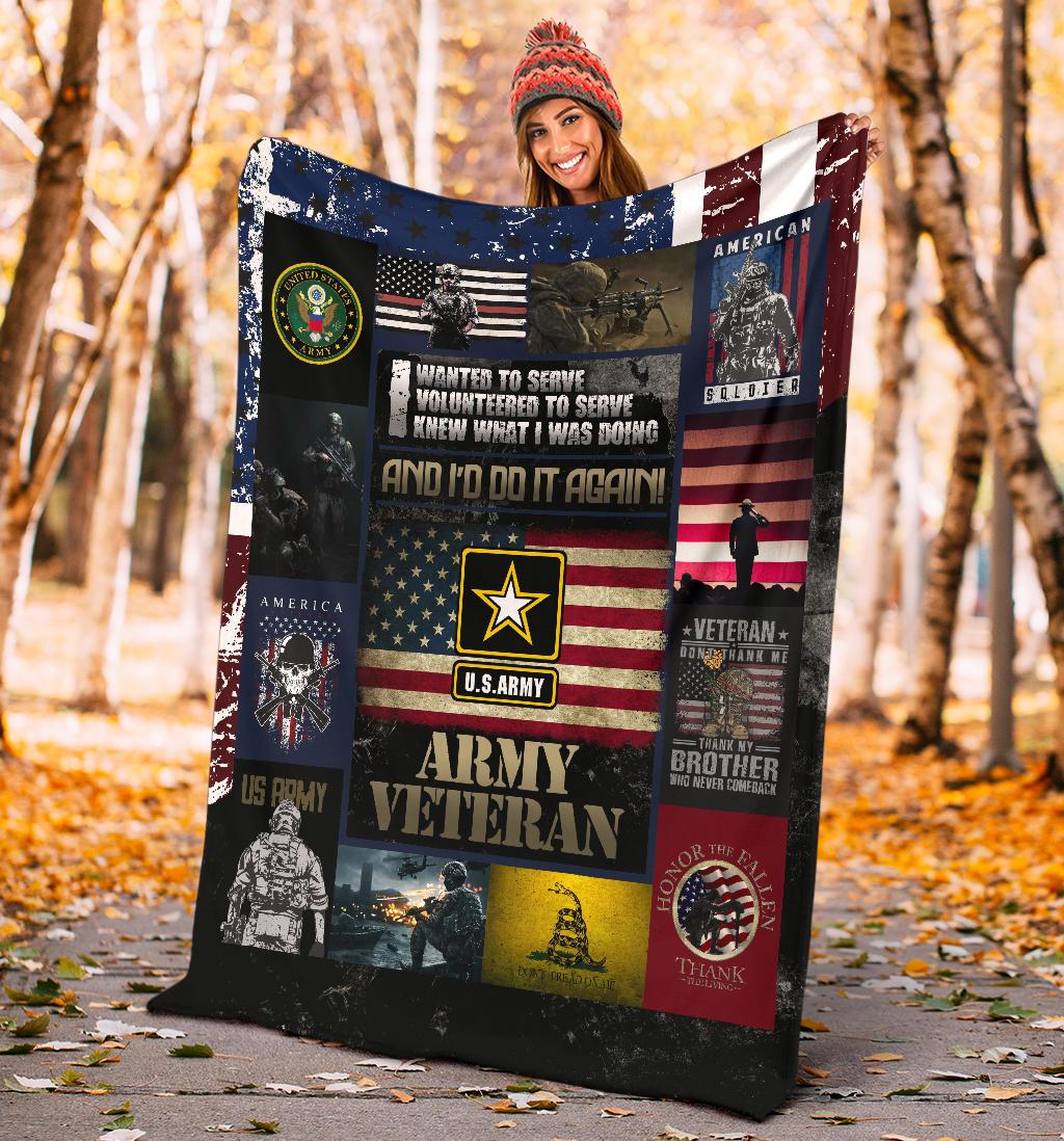 Veterans Day Gift, Army Veteran Blanket