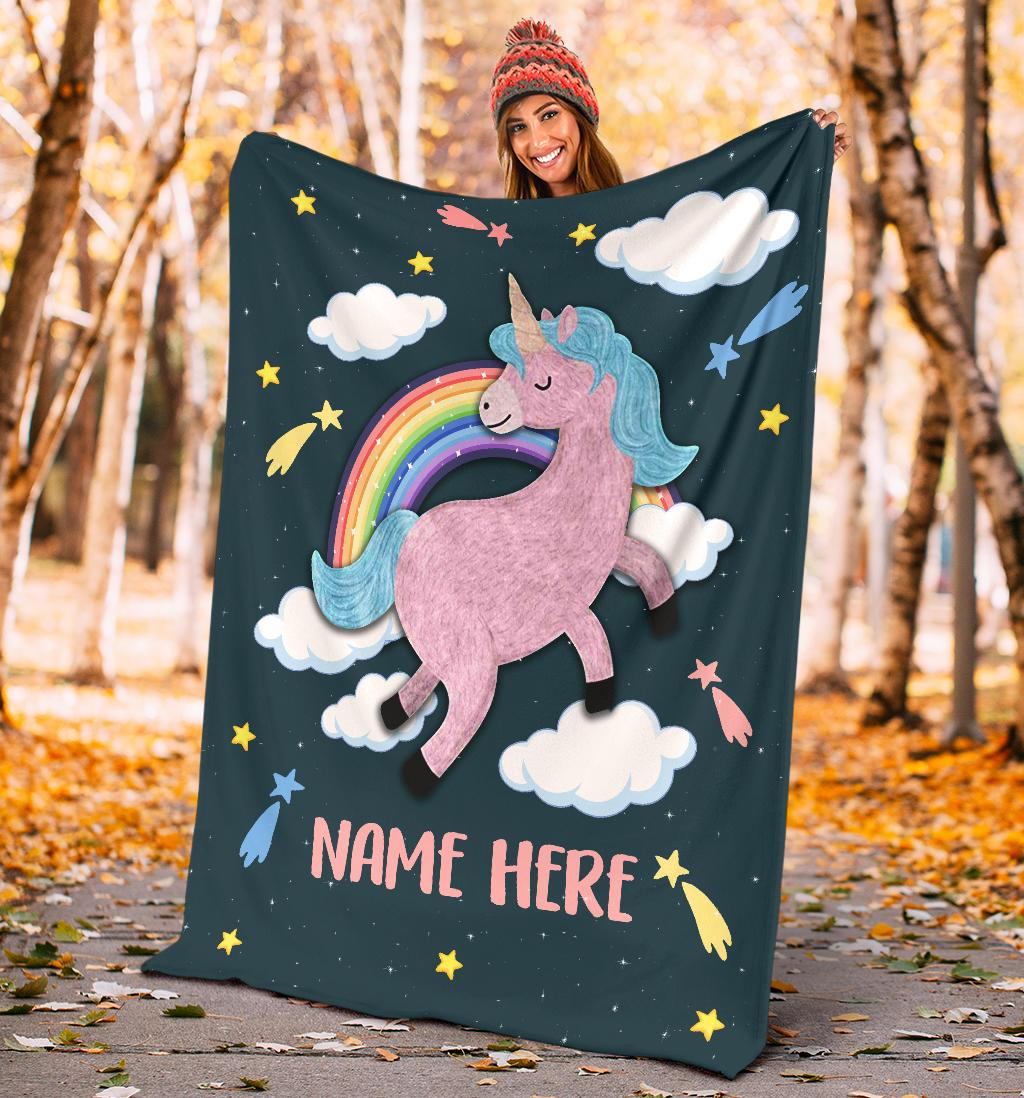 Personalized Name Magical Unicorn Blanket for Babies & Girls - Multistyle