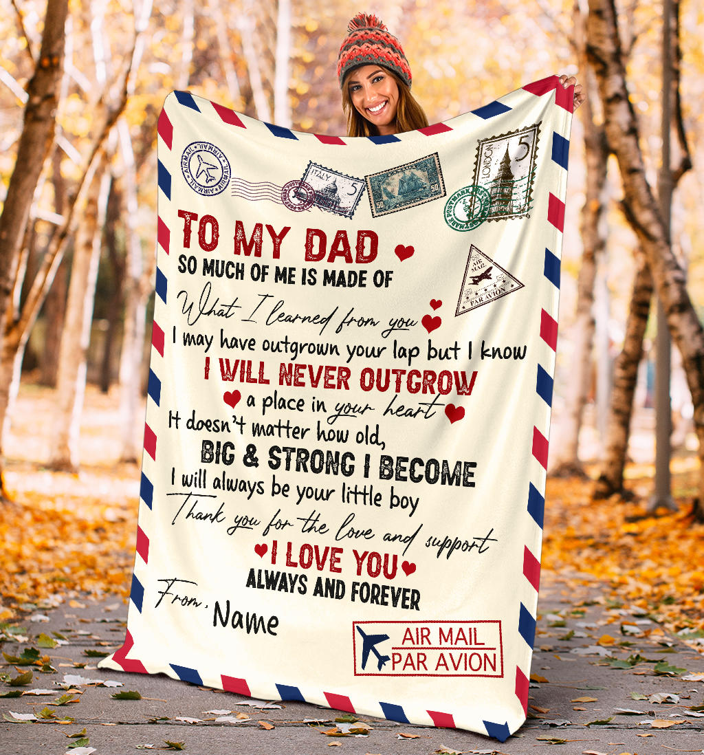 Personalized Blanket Gift for Dad from Son