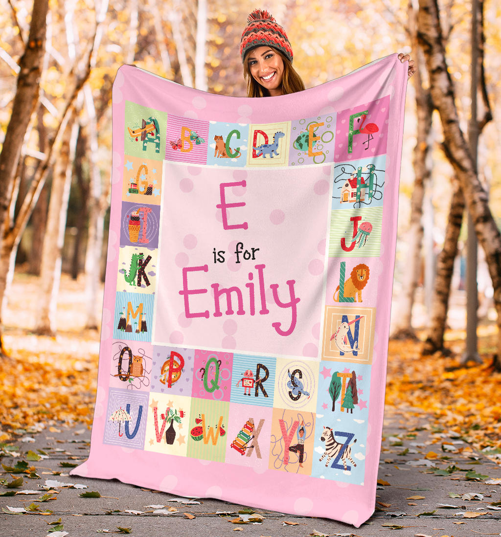 Personalized Name ABC Blanket for Babies & Girls