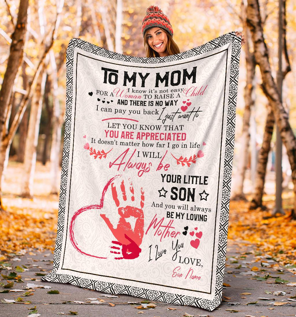 Personalized Gift Blanket for Mom, Mother from Daughter, Son, Little Girl - Thoughtful Gift