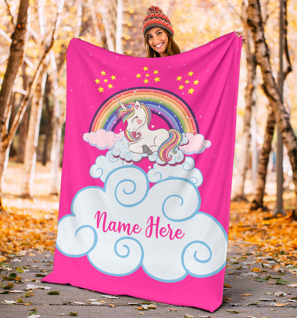Personalized Name Magical Unicorn Blanket for Babies & Girls - Multistyle