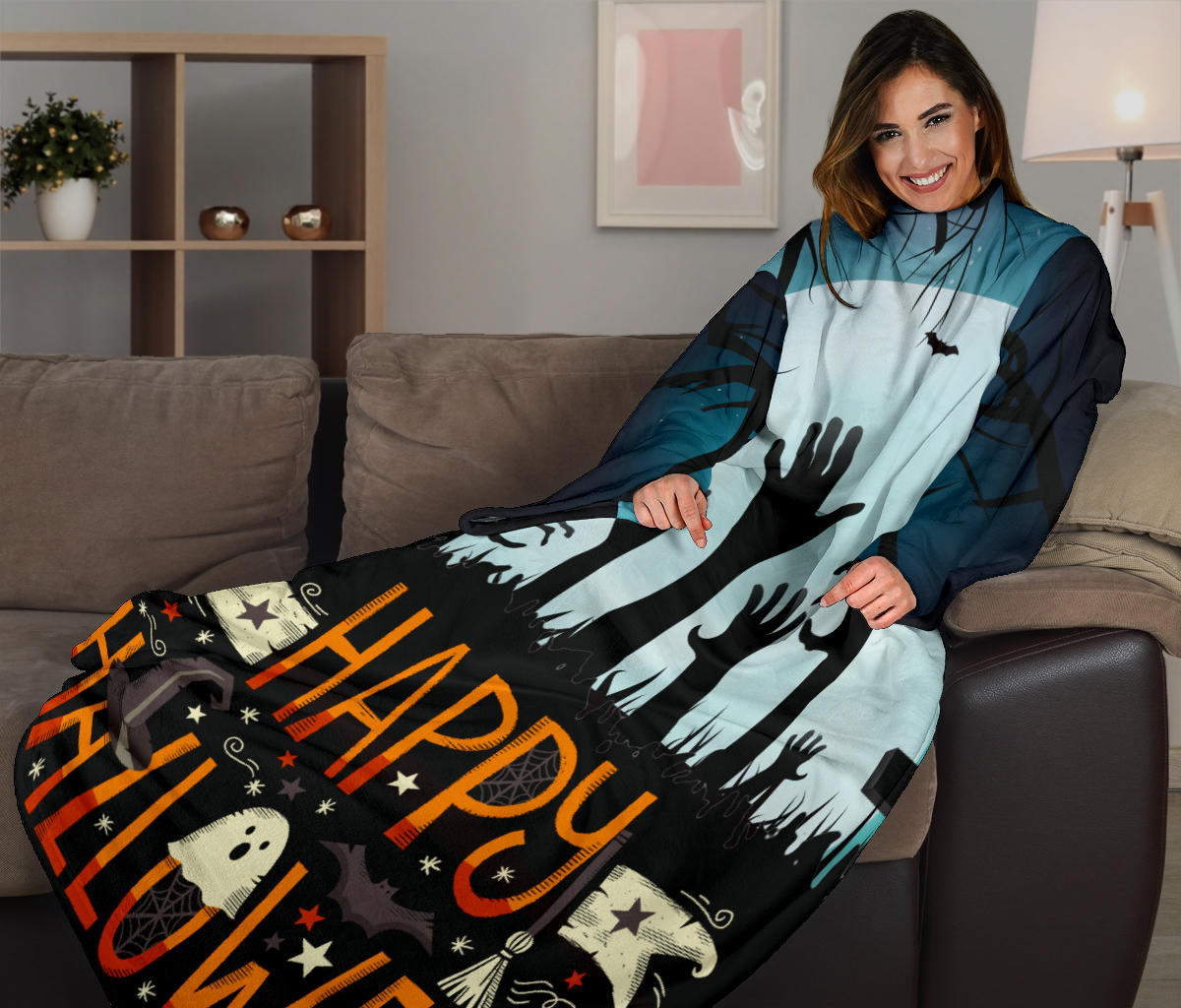 Scarry Grave Halloween Sleeve Blanket