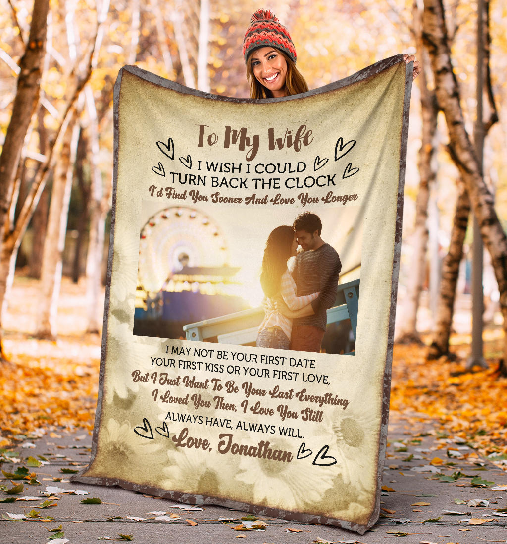 Personalized Blanket Gift for Wife from Husband with Photo Upload
