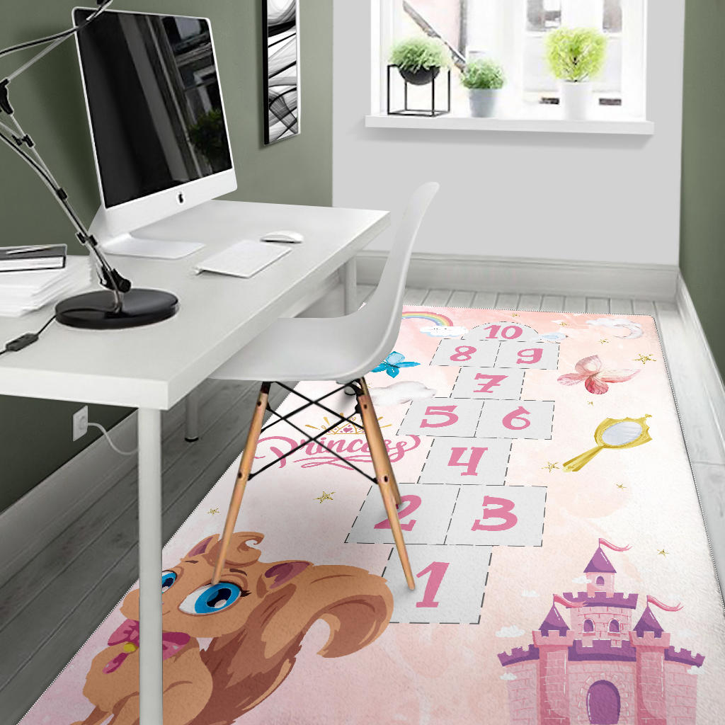 Princess Room Castle & Numbers Play Mat, Carpet for Girls Room