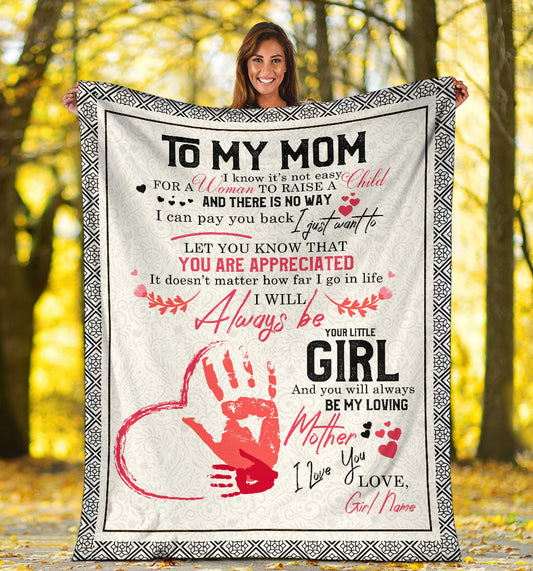 Personalized Gift Blanket for Mom, Mother from Daughter, Son, Little Girl - Thoughtful Gift