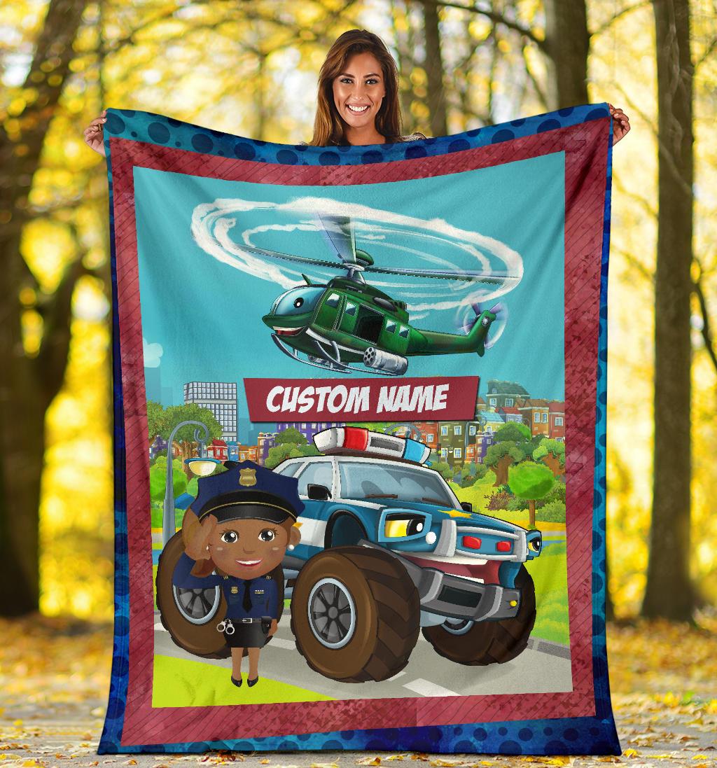 Personalized Name Police Blanket with Character Personalization