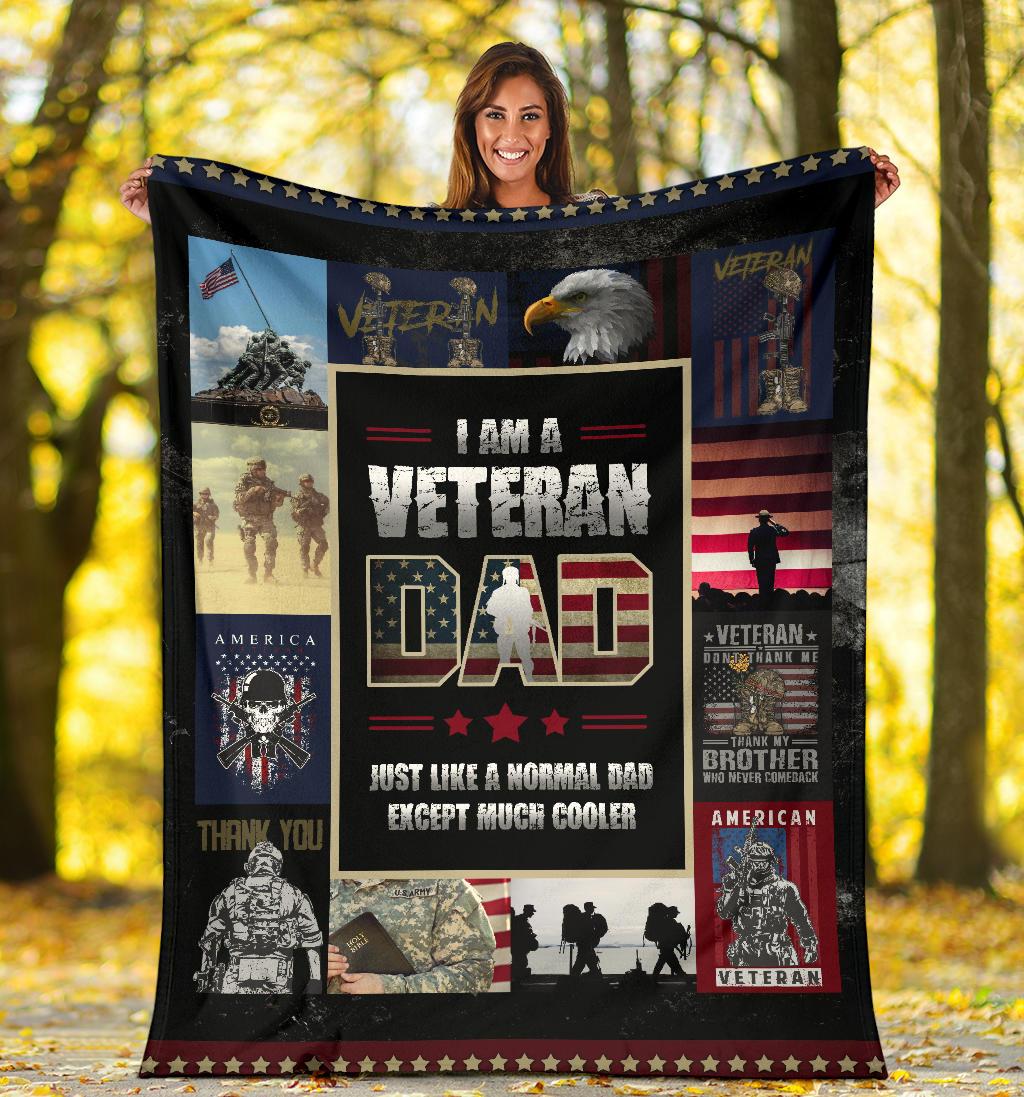 Veterans Day Gift, Army Veteran Blanket, Gift for Veteran Dad