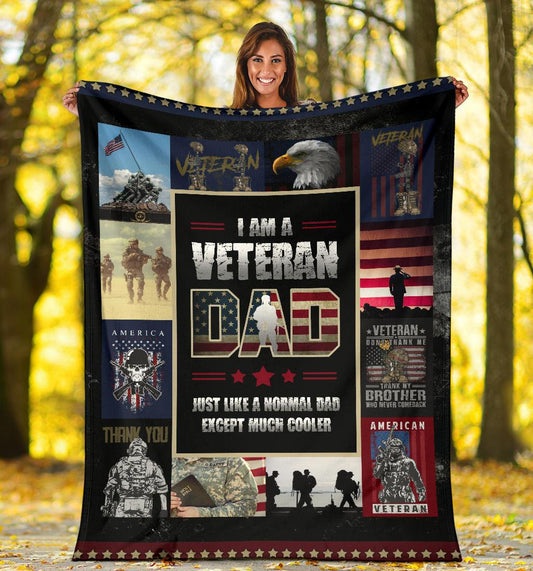 Veterans Day Gift, Army Veteran Blanket, Gift for Veteran Dad