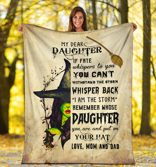 My Dear Daughter, Premium Fleece Blanket Gift from Mom & Dad to Daughter