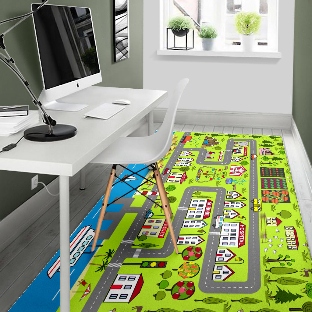 City Streets with River Play Mat For Kids, Activity Rug for Boys, Girls & Toddlers