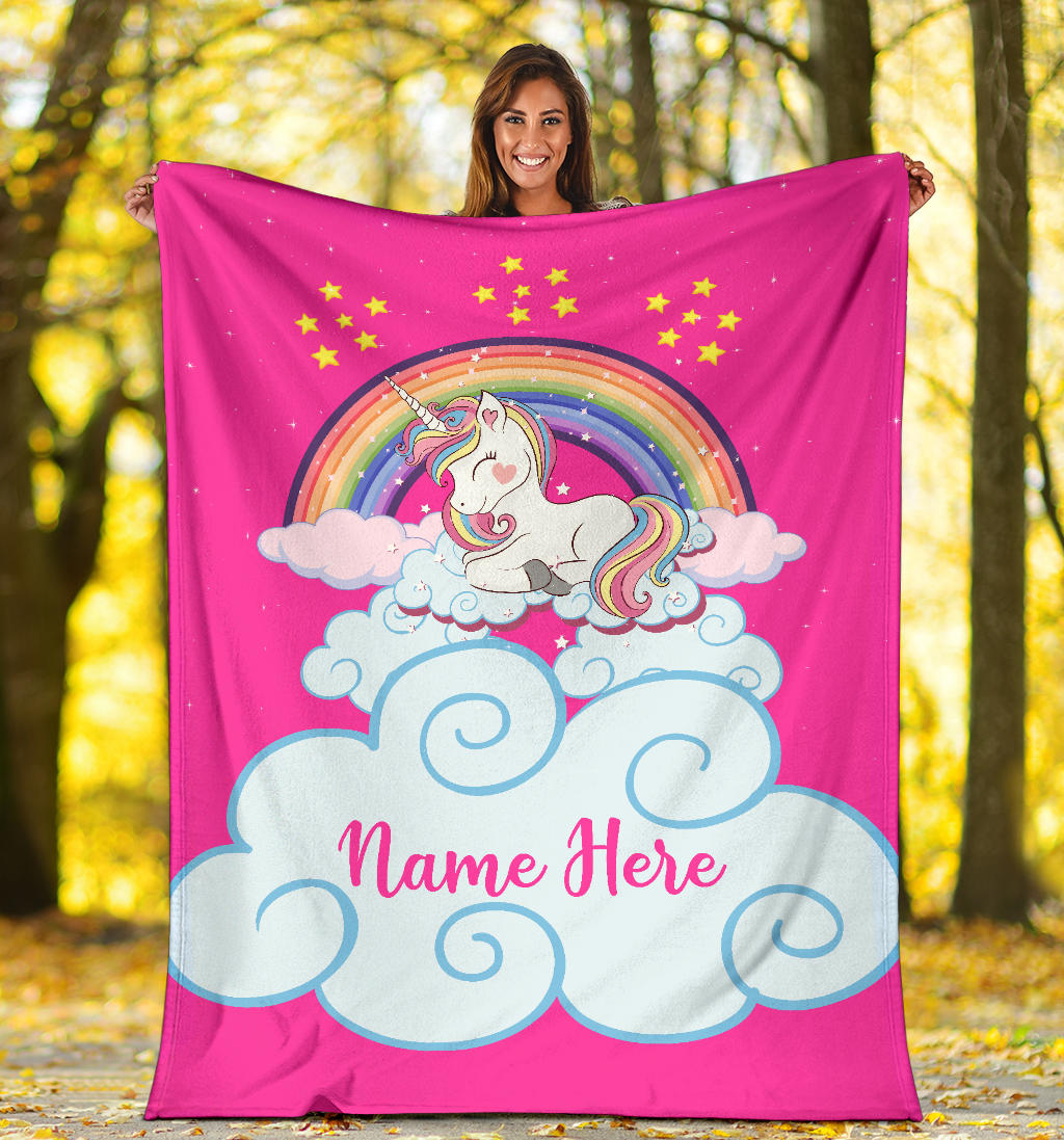 Personalized Name Magical Unicorn Blanket for Babies & Girls - Multistyle