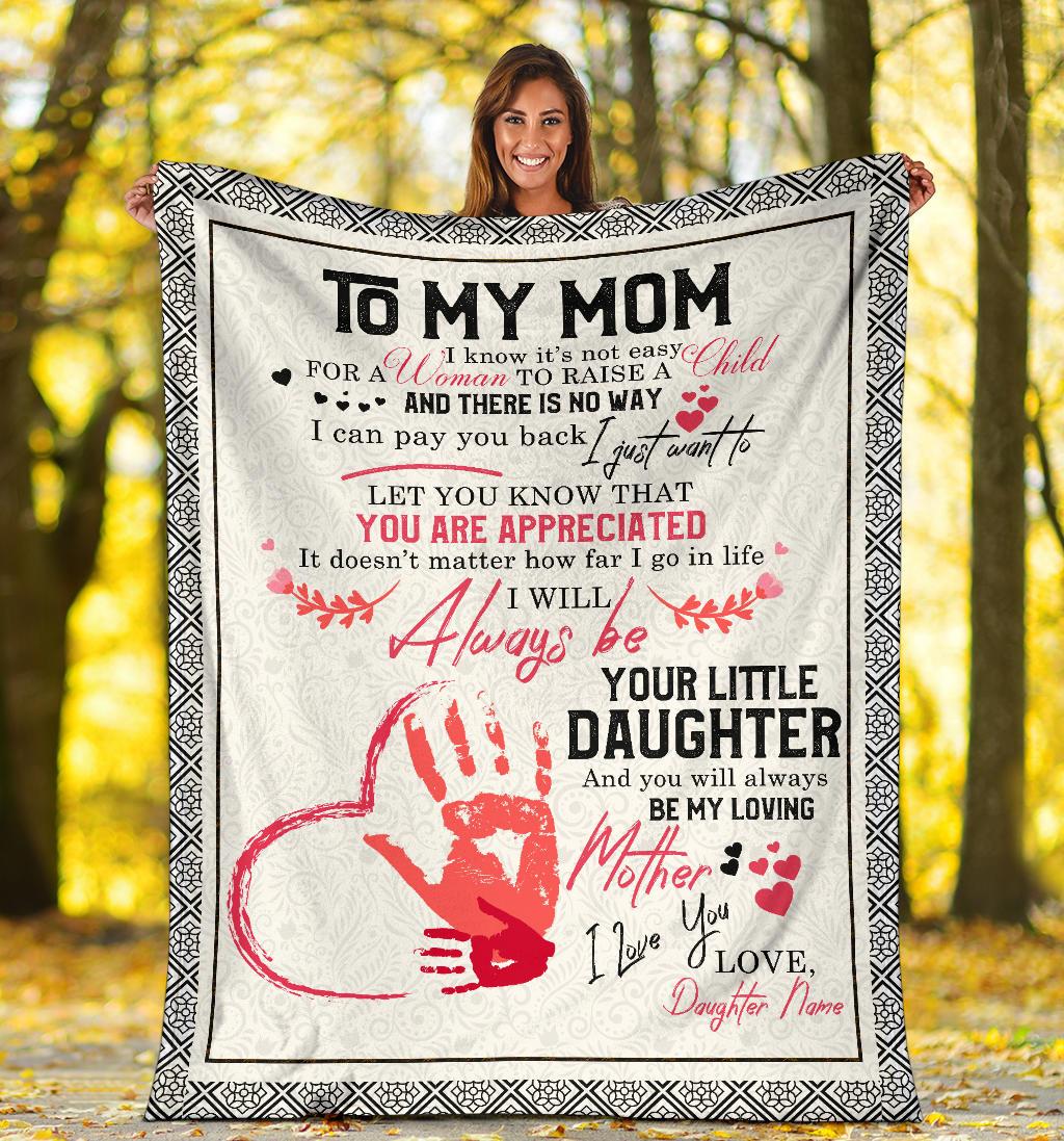 Personalized Gift Blanket for Mom, Mother from Daughter, Son, Little Girl - Thoughtful Gift