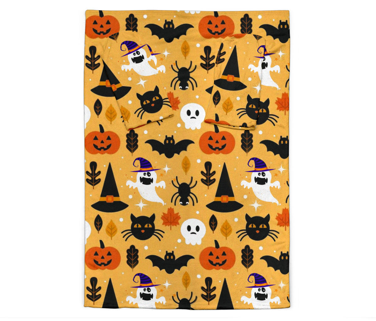 Pumpkin & Ghosts Halloween Sleeve Blanket