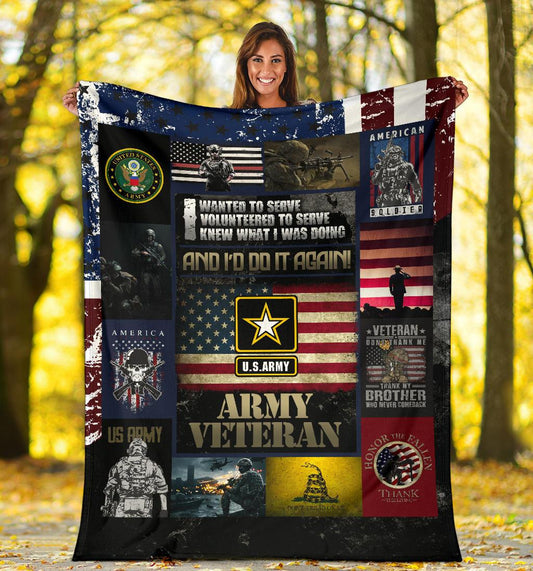 Veterans Day Gift, Army Veteran Blanket