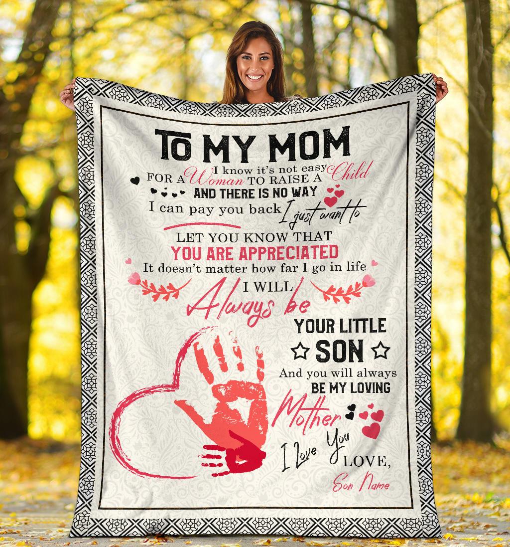 Personalized Gift Blanket for Mom, Mother from Daughter, Son, Little Girl - Thoughtful Gift