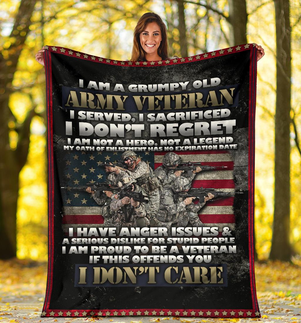 Veterans Day Gift, Army Veteran Blanket, Veterans Saying Blanket