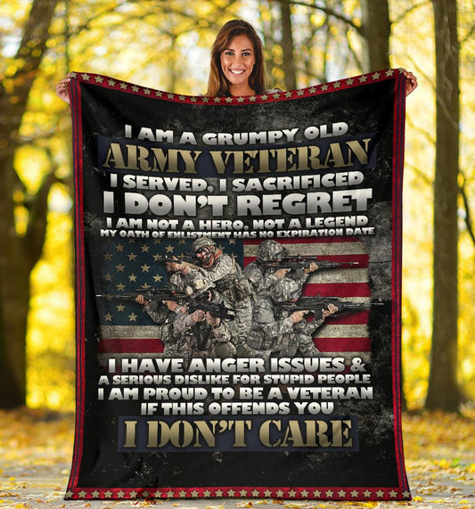 Veterans Day Gift, Army Veteran Blanket, Veterans Saying Blanket