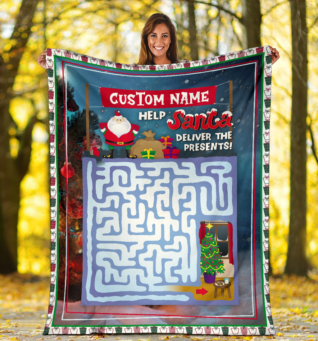 Personalized Name Educational, Game Blanket for Boys & Girl, Custom Christmas Blanket for Kids