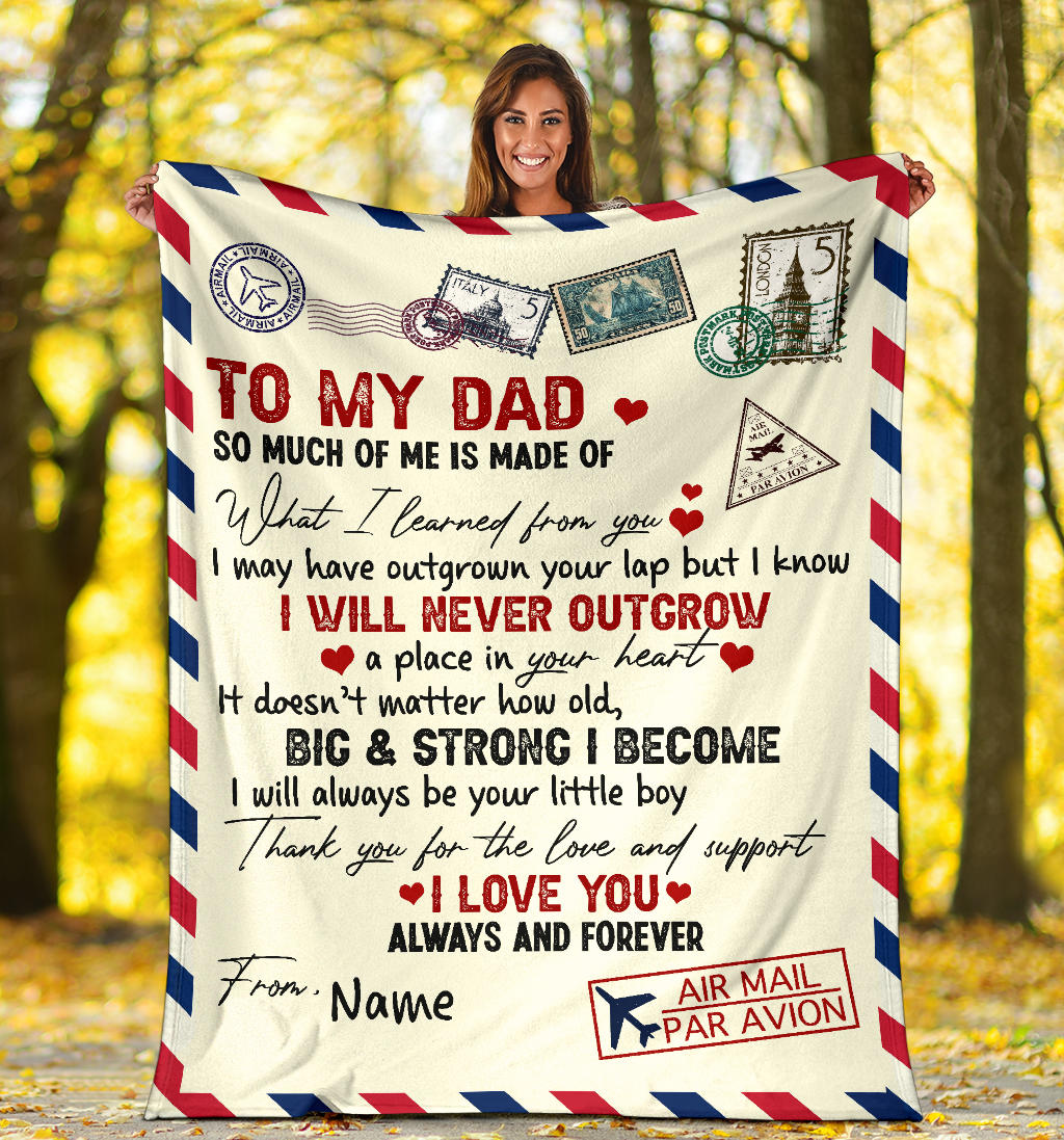 Personalized Blanket Gift for Dad from Son