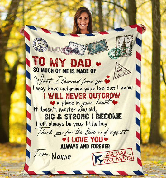 Personalized Blanket Gift for Dad from Son