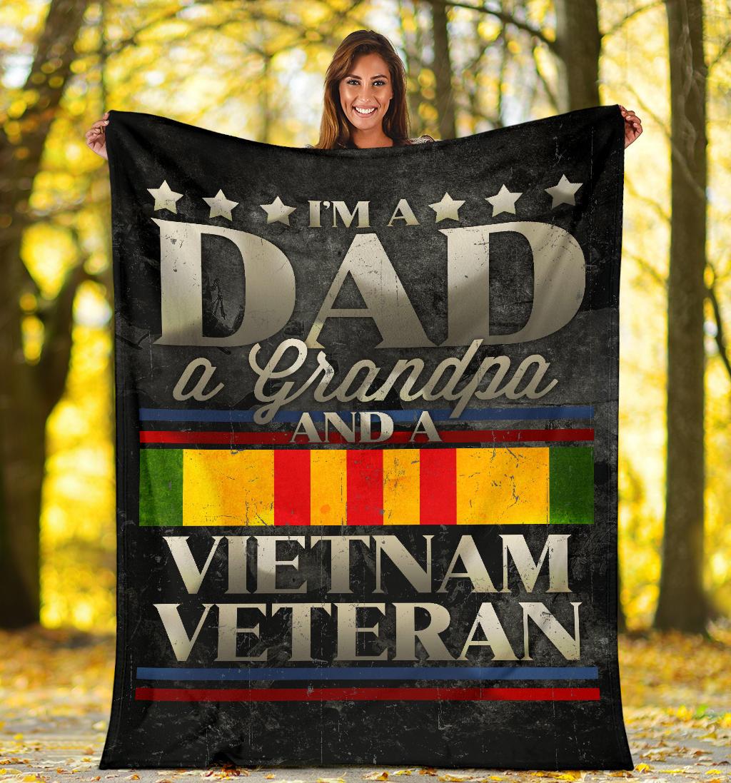 Veterans Day Gift, Army Veteran Blanket, Vietnam Veteran, Dad & a Grandpa