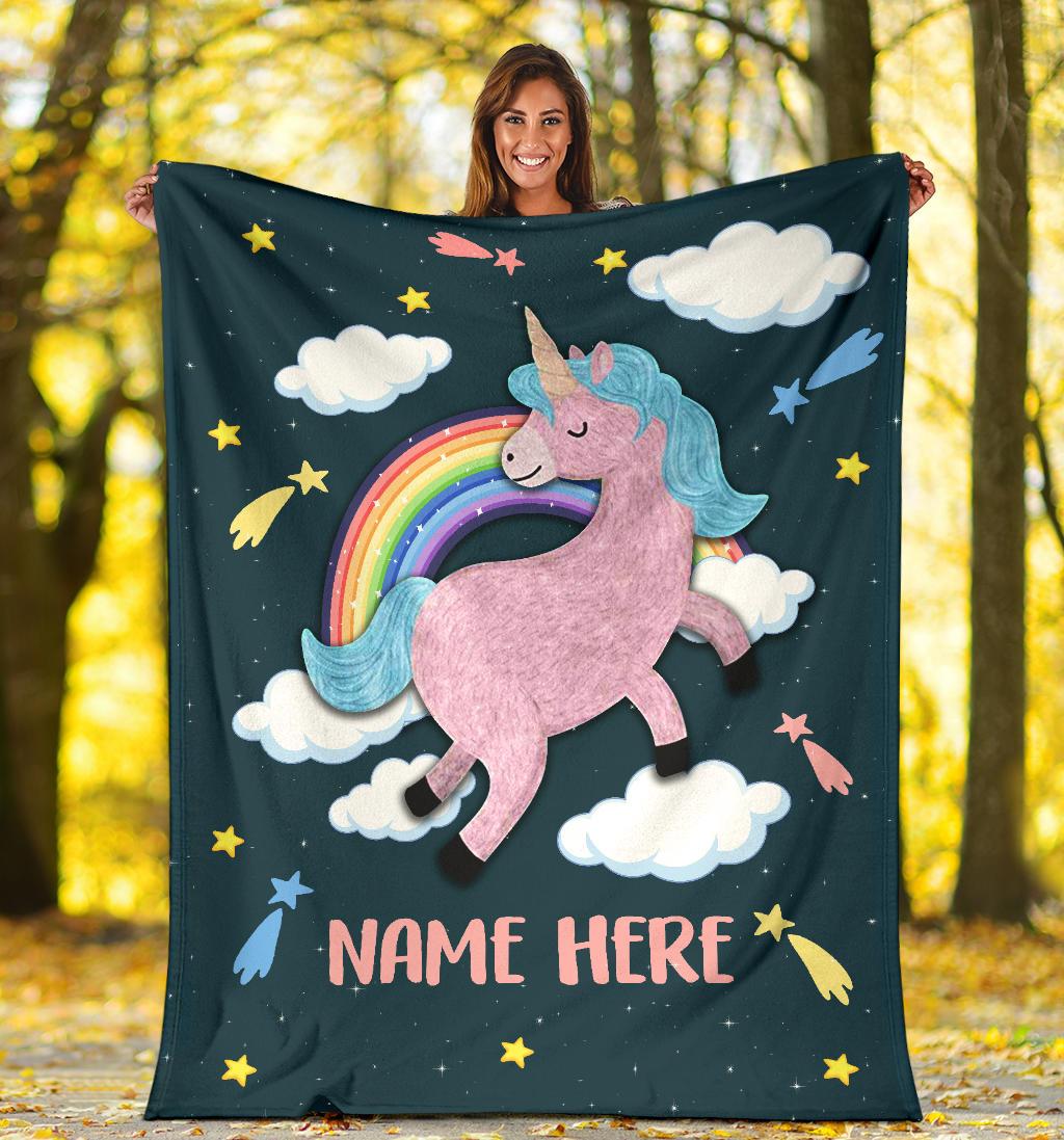 Personalized Name Magical Unicorn Blanket for Babies & Girls - Multistyle