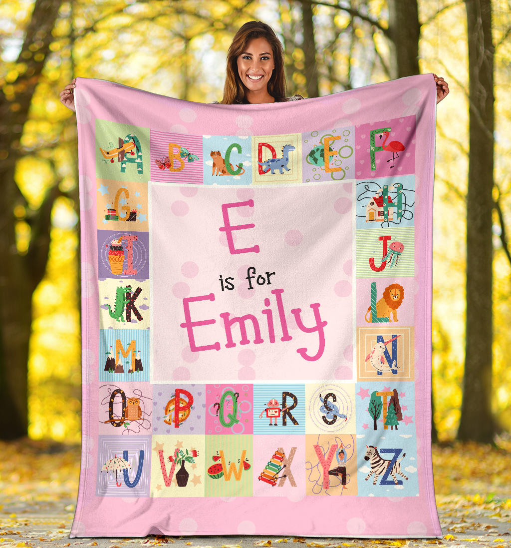 Personalized Name ABC Blanket for Babies & Girls