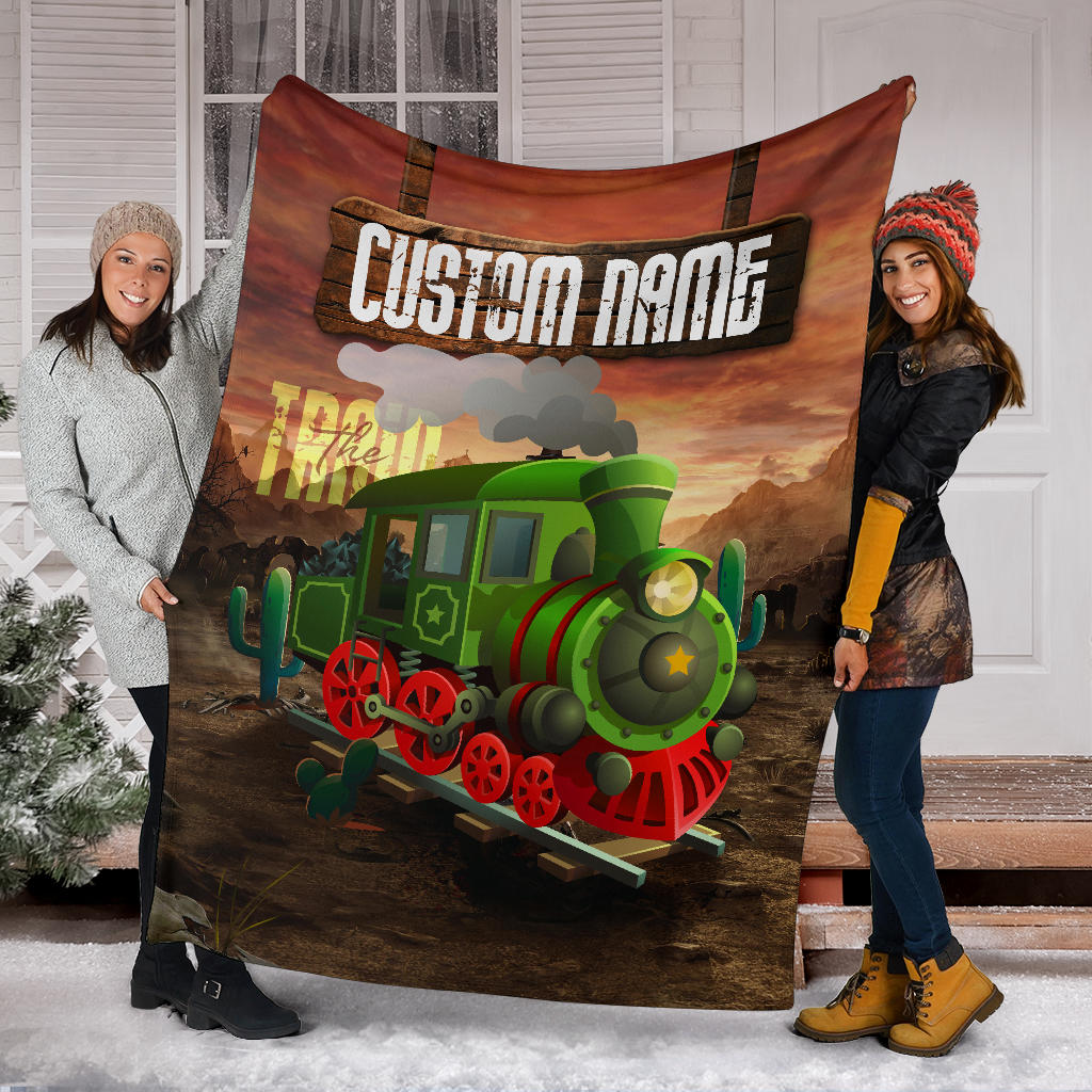 Personalized Name Wild West Train Blanket for Boys & Girls