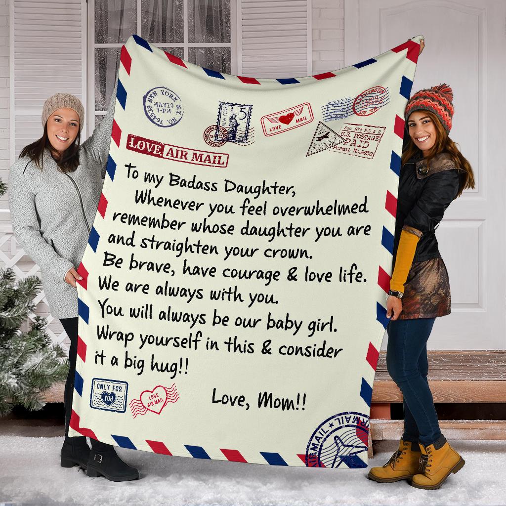 To My Badass Daughter Blanket Gift from Mother