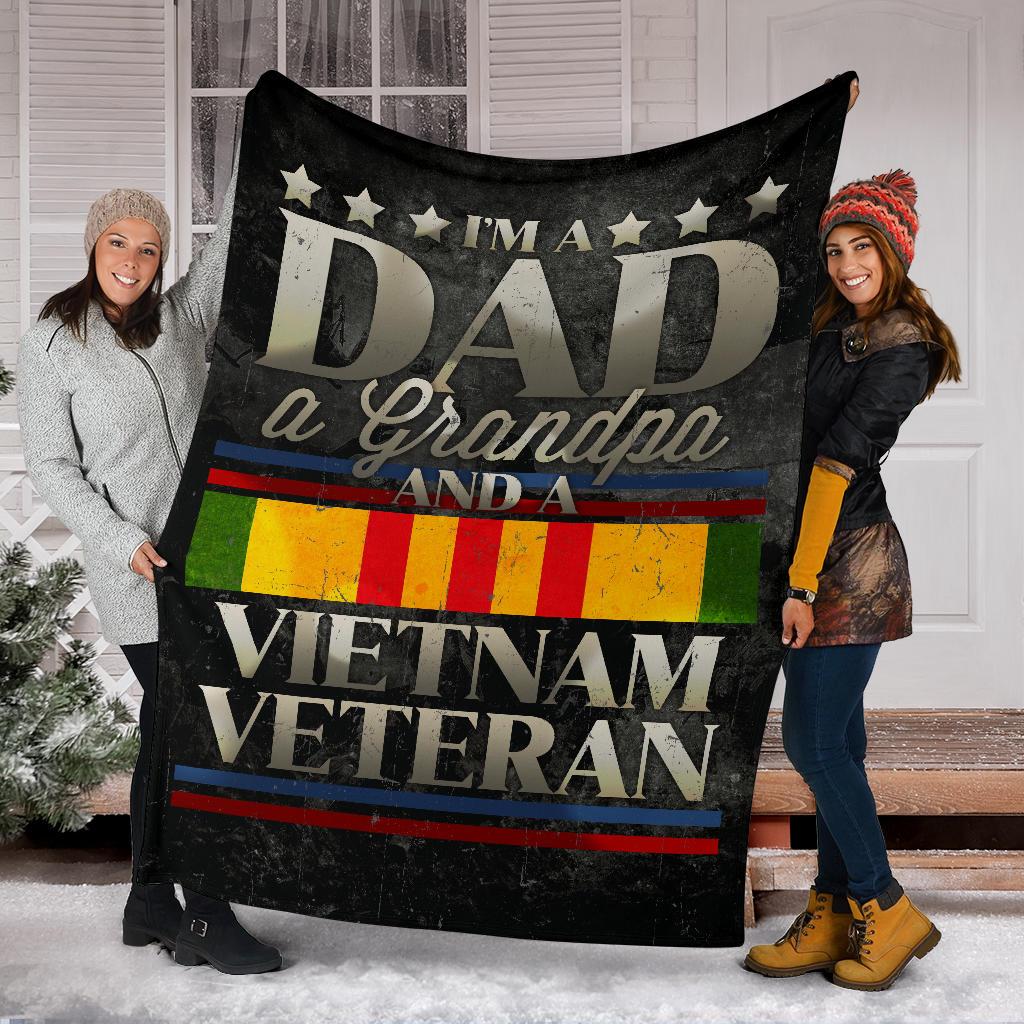 Veterans Day Gift, Army Veteran Blanket, Vietnam Veteran, Dad & a Grandpa